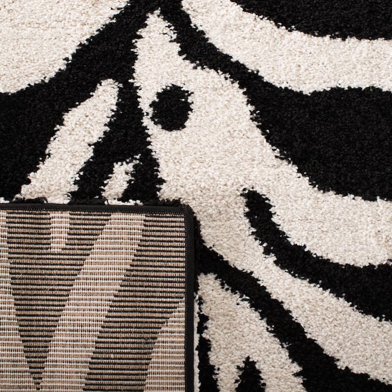 SAFAVIEH Florida Shag Vitchka Zebra Animal Print 1.2-inch Thick