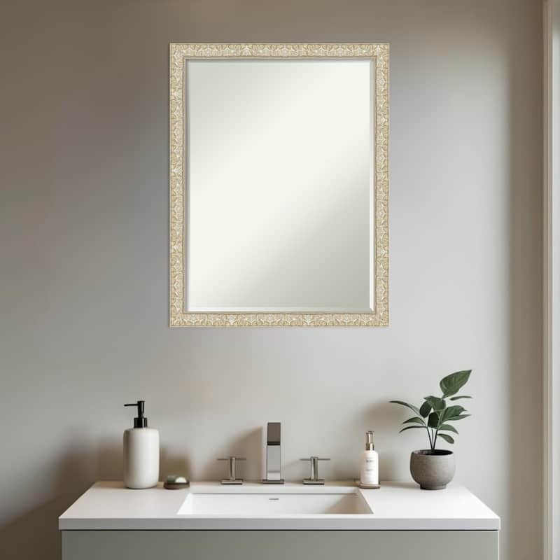 Lila Half-Inch-Bevel Wood Framed Bathroom Vanity Wall Mirror