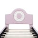 preview thumbnail 25 of 24, Twin/Full Size Upholstered Platform Bed with LED Headboard, Cute Kids Bed Frame Pink Floor Bed