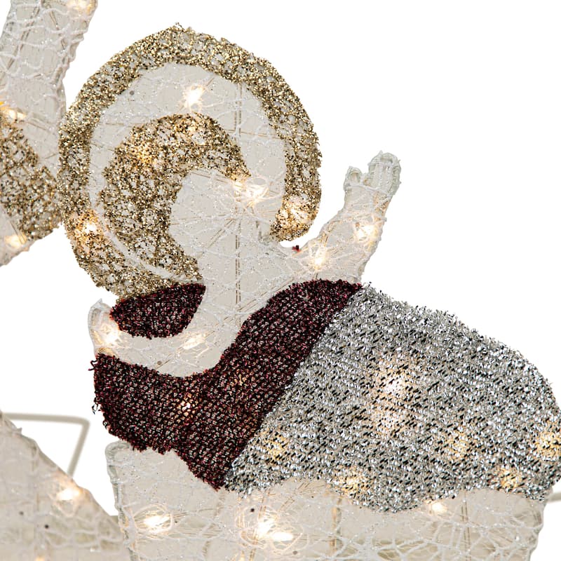 41" LED Holy Family Nativity Scene Outdoor Christmas Decoration - White