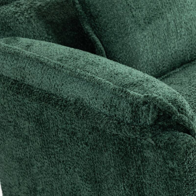 55" Oversized Single Sofa Chaise Lounge with Ottoman, Comfy Reading Chair Upholstered Sleeper Chair with Side Pockets