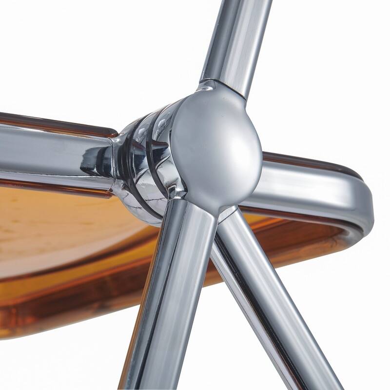 Lawrence Modern Foldable Acrylic Folding Chair with Accent Chrome Frame and Transparent Design for Home Living or Dining Room