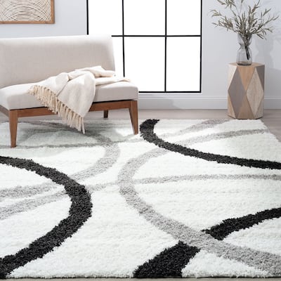 Upscale Shag Modern & Contemporary Abstract Indoor Area Rug