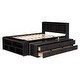 preview thumbnail 1 of 3, Espresso Full Bed with Bookcase Headboard, Under bed Storage Drawers and Bed End Storage Case