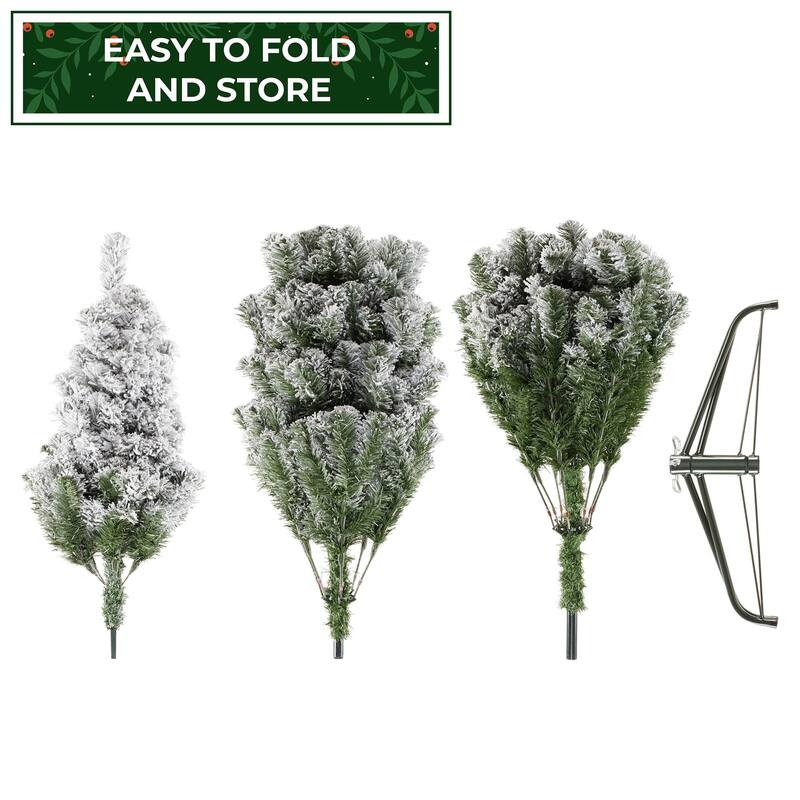 75ft Realistic SnowFlocked Pine Artificial Holiday Christmas Tree - 7.5 ft