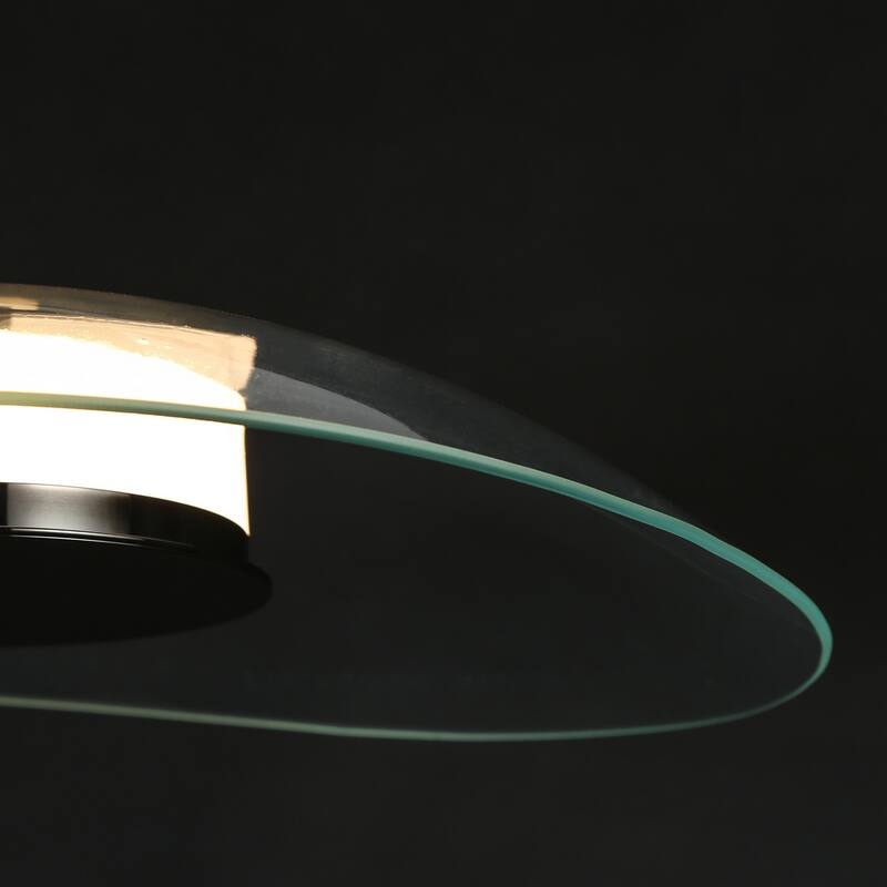 Modern LED 1-Light Chandelier Glass Semi-Flush Mount Ceiling Lights - D14.2" x H8.3"