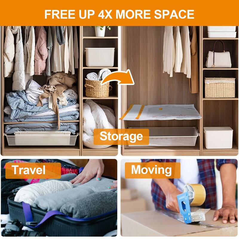 AGPtEK 10 Pcs Vacuum Storage Bags for Clothes, Blankets, Comforters