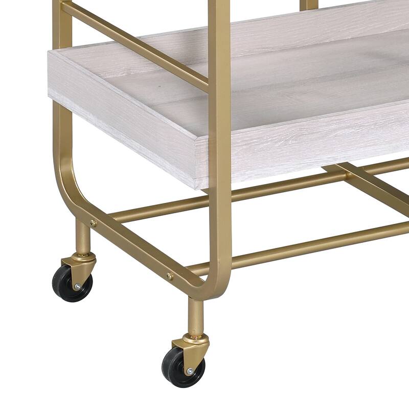 Vorrik Gold & White Washed Finish Serving cart