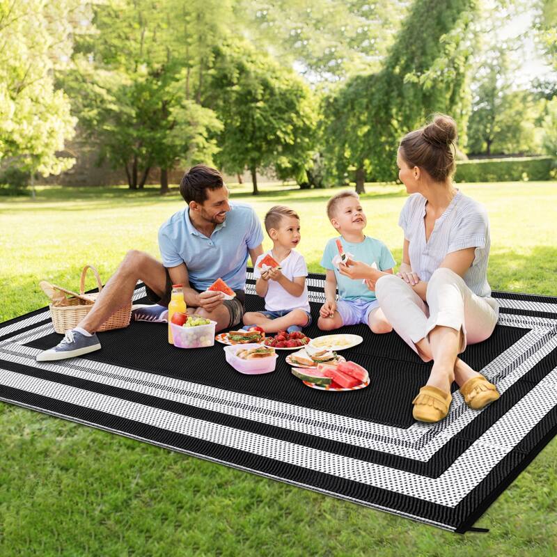 Outdoor Plastic Straw Rug Waterproof Outdoor Rug Reversible Plastic Camping Rugs for Patio Porch Deck Backyard