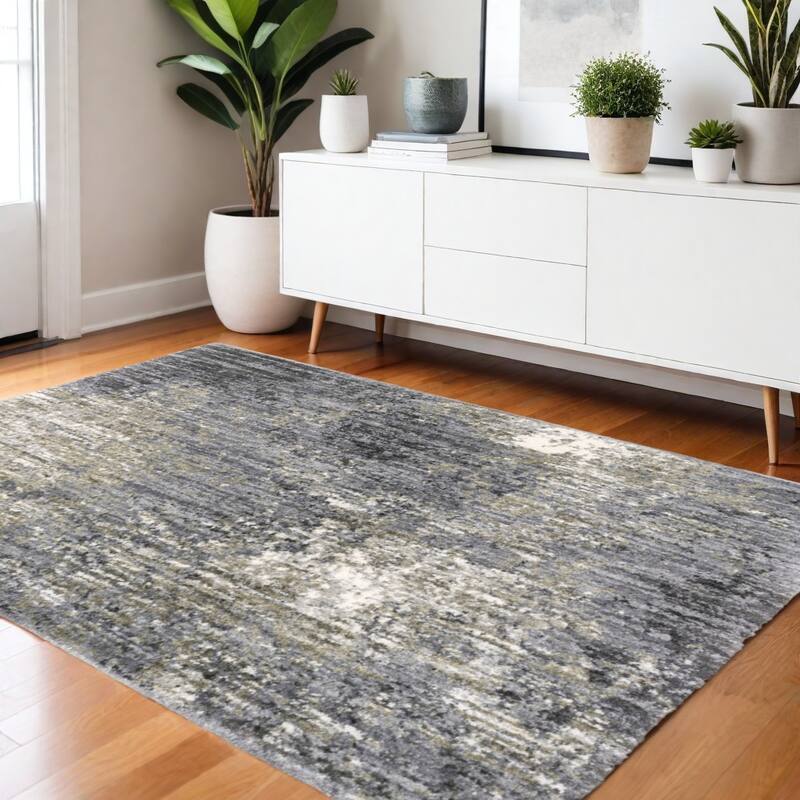 HomeRoots Abstract Shag Rectangle Area Rug - 64.96 in. x 46.06 in.  x 1.58 in.
