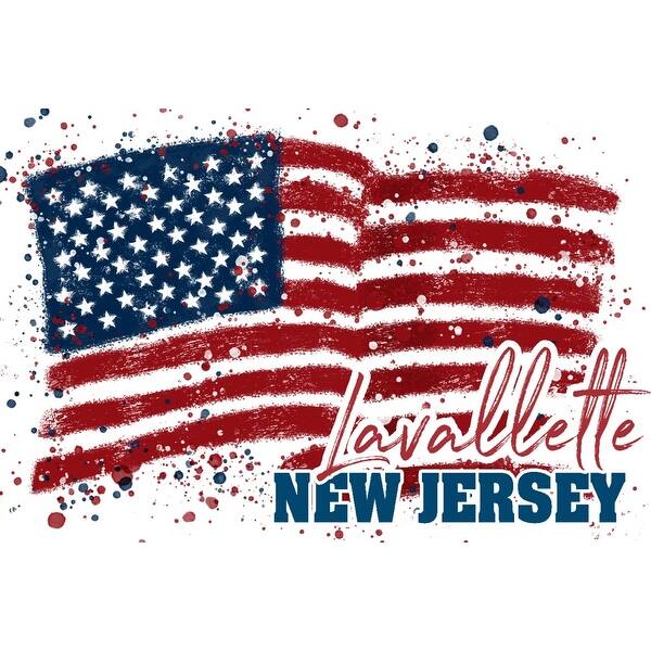 Shop Lavallette New Jersey American Flag Abstract Watercolor