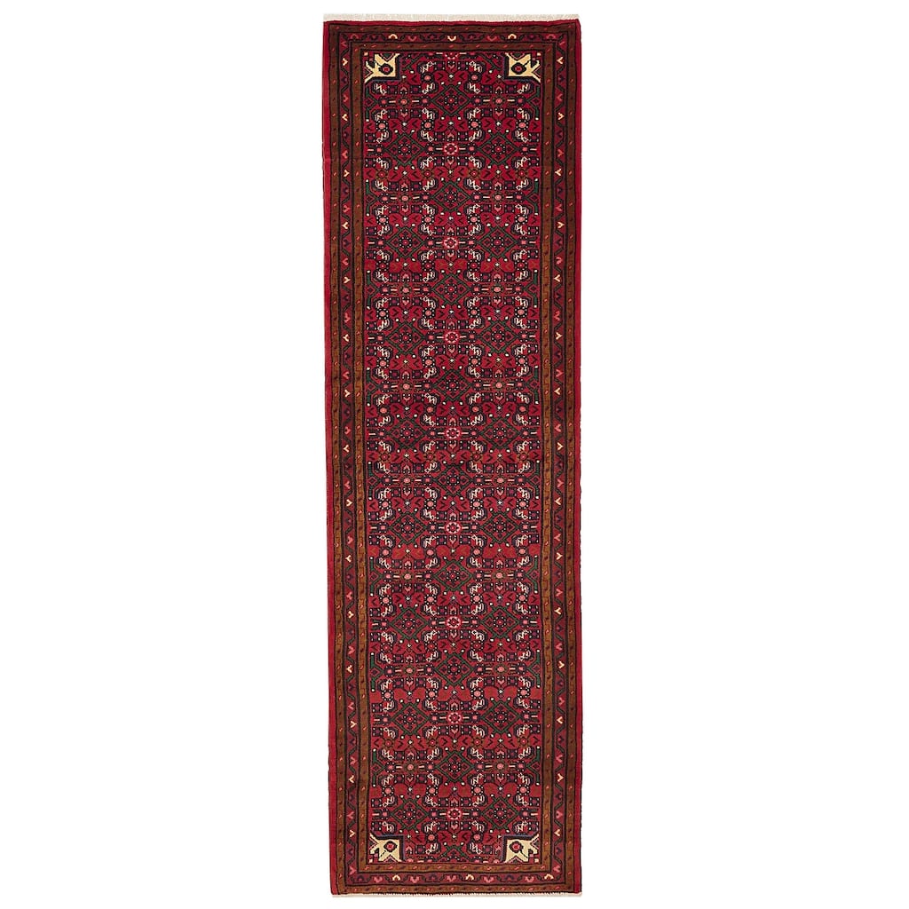 ECARPETGALLERY Hand-knotted Andelz Red Wool Rug - 2'9 x 9'11