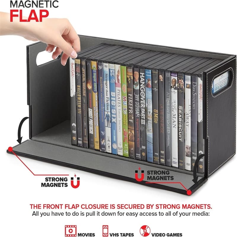 Movie Shelf Organizer - 6.25"D x 17.75"W x 8"H