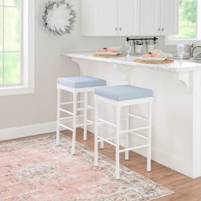 Poloma 32.5-in White Backless Barstool (Set of 2)