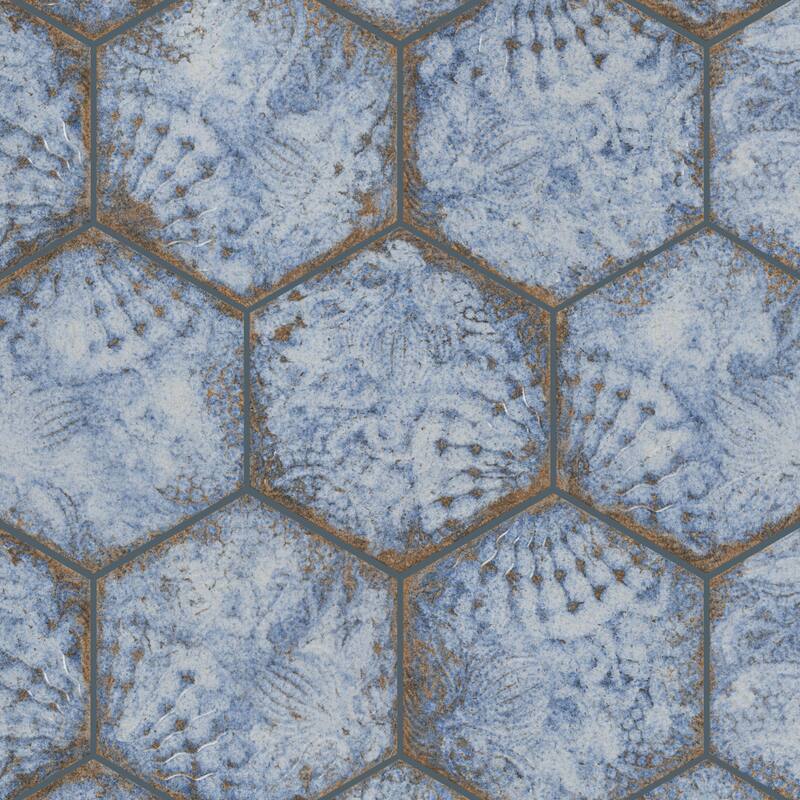Merola Tile Gaudi React Hex Marina 8-5/8" x 9-7/8" Porcelain Floor and Wall Tile - Case (25 Tiles)