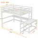 preview thumbnail 9 of 23, Full Loft Bed with Built-in Desk, Ladder Platform, Guardrails, White