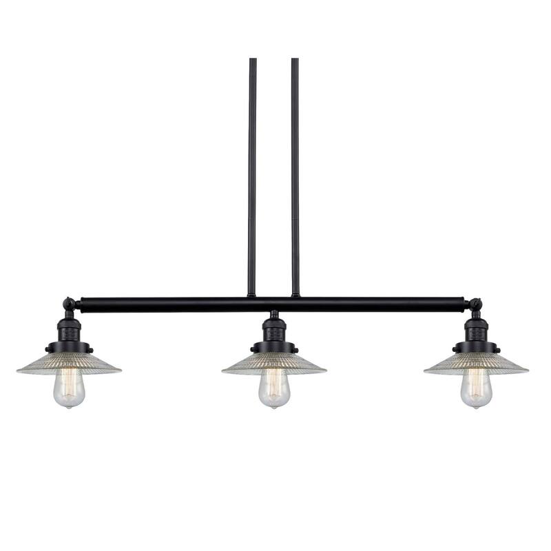 Innovations Lighting Halophane 3 Light 41" Wide Linear Chandelier - Oil Rubbed Bronze / Flat