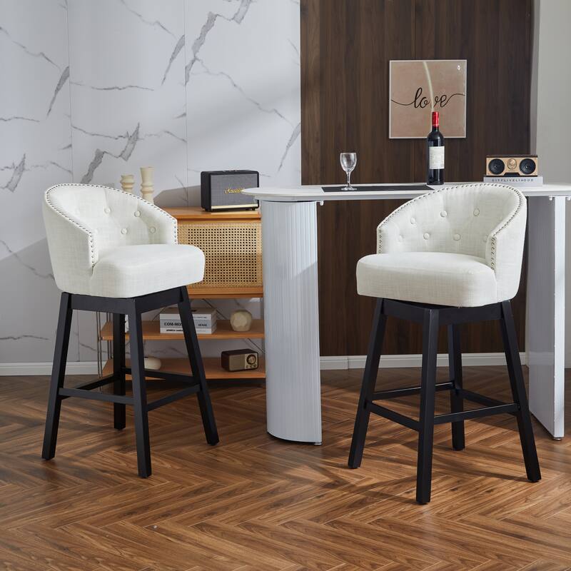 33.25" Swivel Counter Stools Set Of 2
