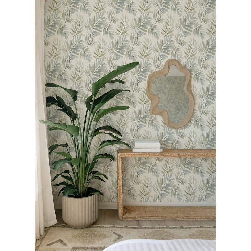 A-Street Prints Serenade Aqua Ferns Wallpaper