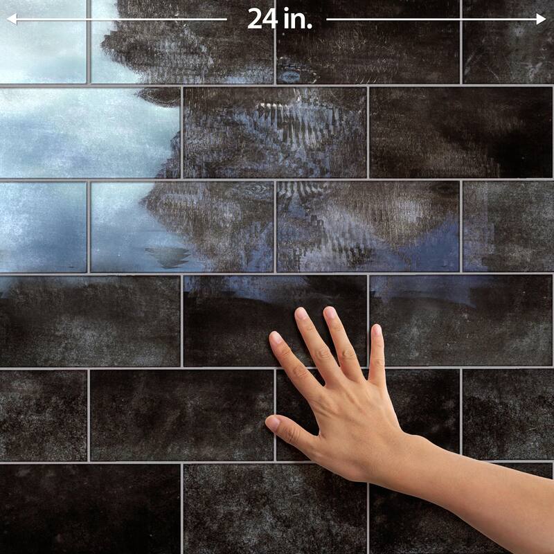 Merola Tile Camden Nero 4" x 8" Ceramic Wall Tile