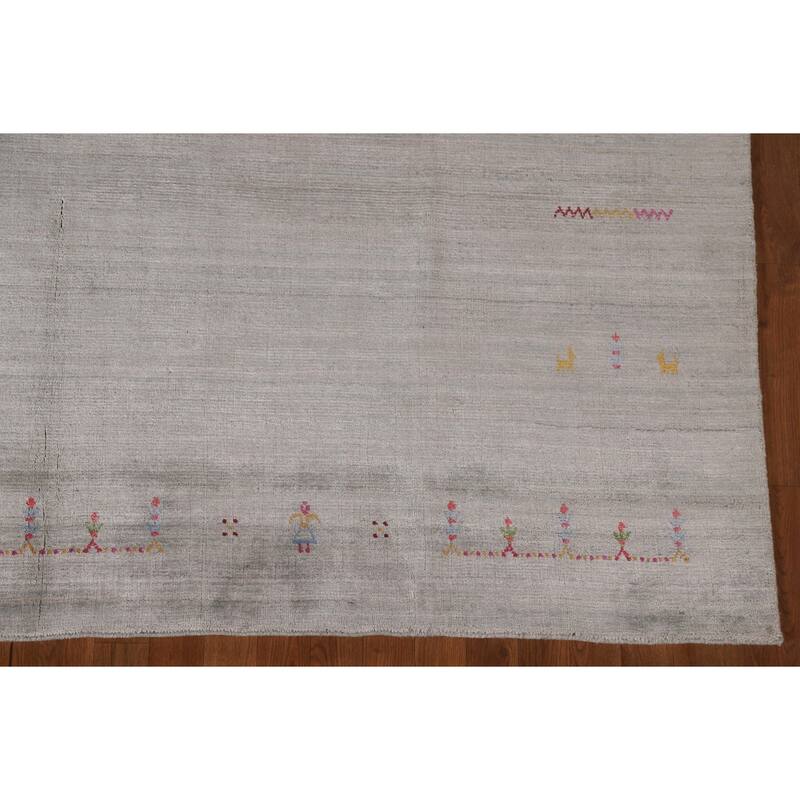 Gabbeh Area Rug Handmade Tribal / Striped Wool Carpet - 7'11"x 9'9"