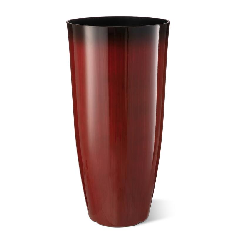 Glitzhome 30"H Set of 2 Oversized Gradient Cobalt Blue/Turquoise/Red Tall Plastic Planter