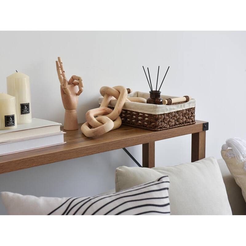 2-pack Natural Wicker Baskets with Liner and Handle, Storage Basket for Bathroom, Living Room, Kitchen - 3.25"D x 12"W x 7.75"H