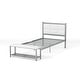 preview thumbnail 12 of 11, Porch & Den Sexton Modern Steel Faux Leather Button Tufted Kid Platform Bed with Bench White - Twin
