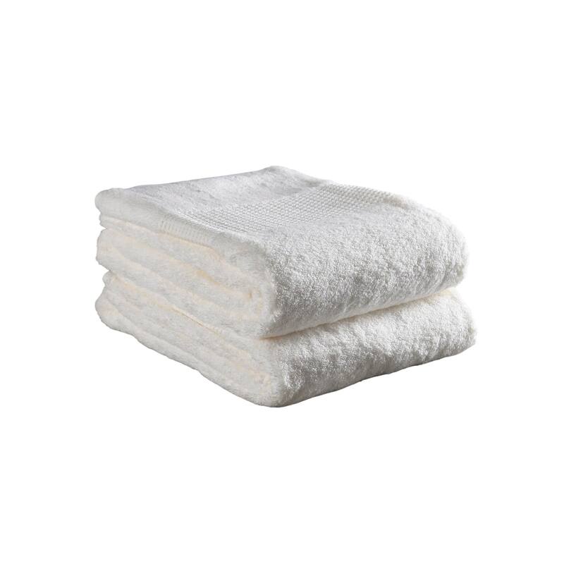 HomeRoots Set of Two Ivory Cotton 30" X 54" Quick Dry Terry Cloth Bath Towels - 54.00' X '30.00' X '1.00