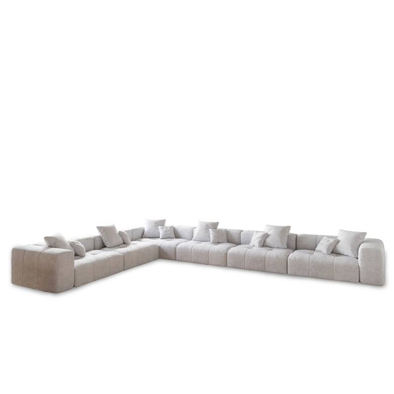 183''W Large Linen Corner Sectional Couch for Living Room Sofa Set
