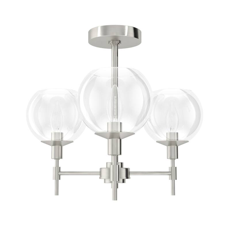 Hunter Xidane Metal and Glass Orb Chandelier - Entry, Kitchen or Dining Room Table, Bedroom - Mid-Century Modern, Transitional