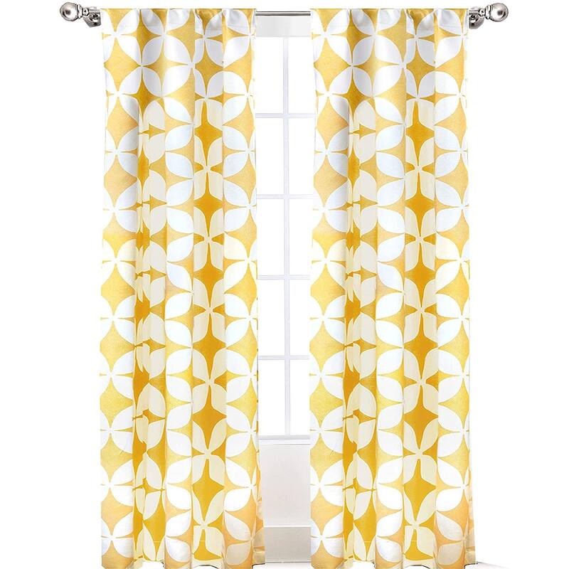 DriftAway Amelia Geo Thermal Insulated Blackout Curtain Panel Pair