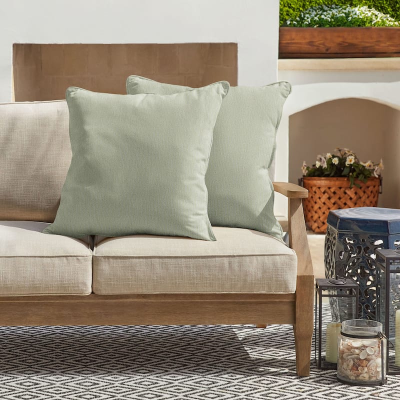 Sorra Home Sunbrella Outdoor Corded Pillow Set of 2 - 24 in H x 24 in W x 6 in D - Revive Stem