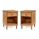 preview thumbnail 21 of 31, Walker Edison Bullrushes 1-Drawer Solid Wood Nightstand (Set of 2)