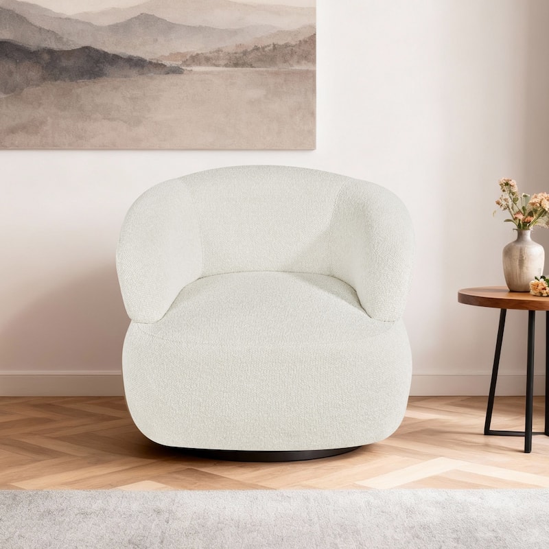 Kieon 33"W 360 Swivel Barrel Chair Modern Accent Chair Set of 2