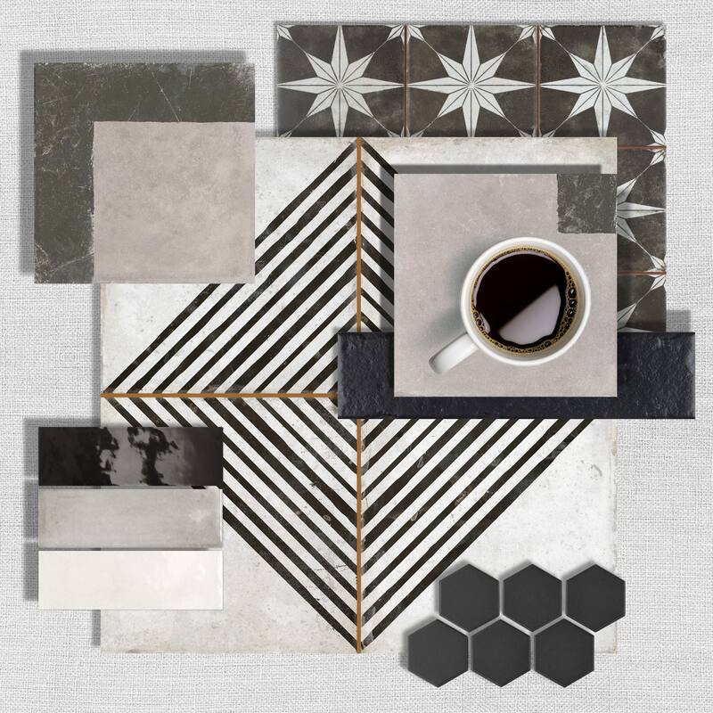 Merola Tile Kings Brush Line 8-3/4" x 8-3/4" Porcelain Floor and Wall Tile