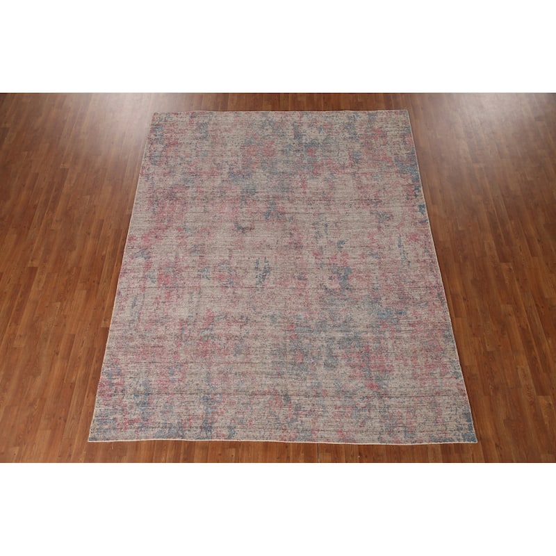 Abstract / Modern Area Rug Hand-Knotted Multi-Color Wool Carpet - 7'10"x 9'8"