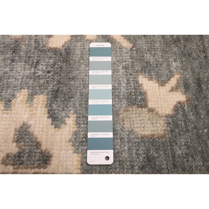 ECARPETGALLERY Hand-knotted Modern Oushak Dark Teal Wool Rug - 9'0 x 12'0