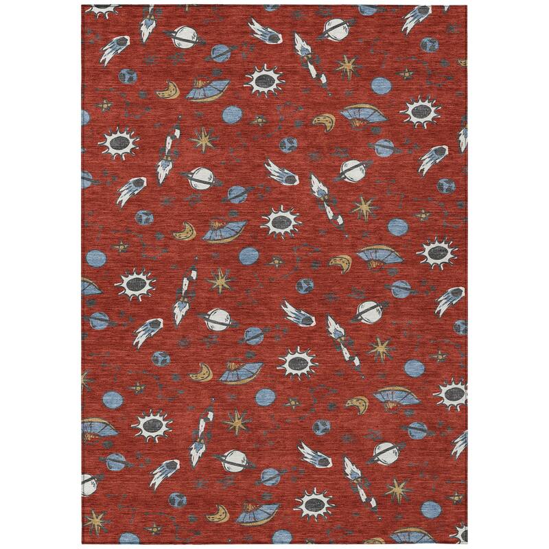 Machine Washable Indoor/ Outdoor Spaceship Chantille Rug