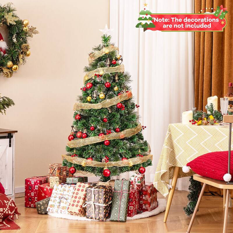 Gymax 5/6/7 FT Christmas Tree Artificial Xmas Tree w/ 8 Lighting Modes - See Details