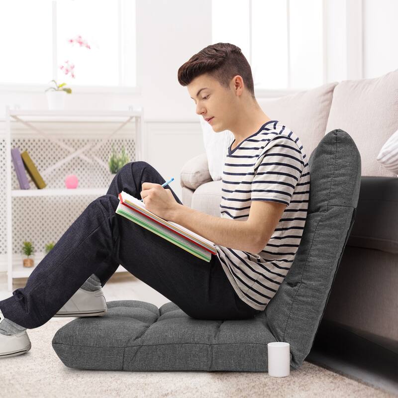 Gymax Adjustable 14-Position Floor Chair Folding Lazy Gaming Sofa