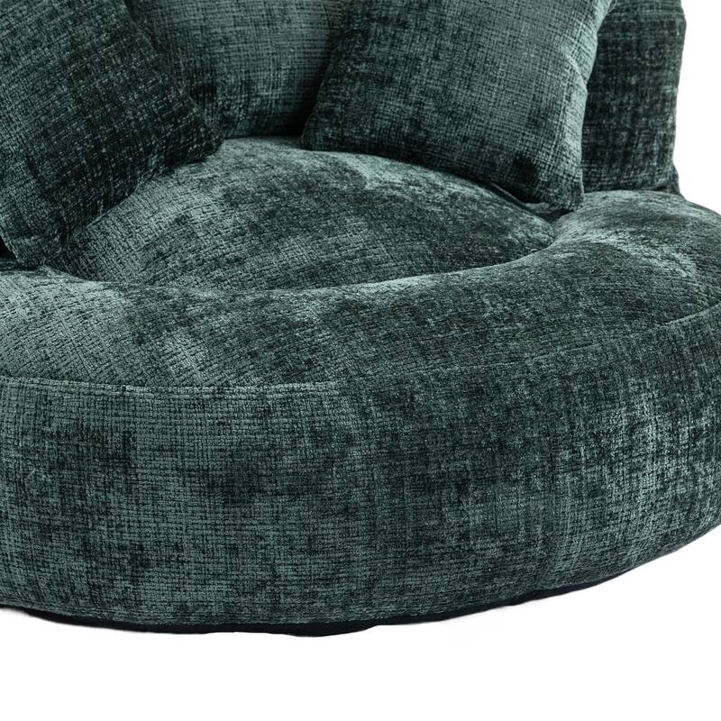 Chenille Lazy Sofa with Pillows