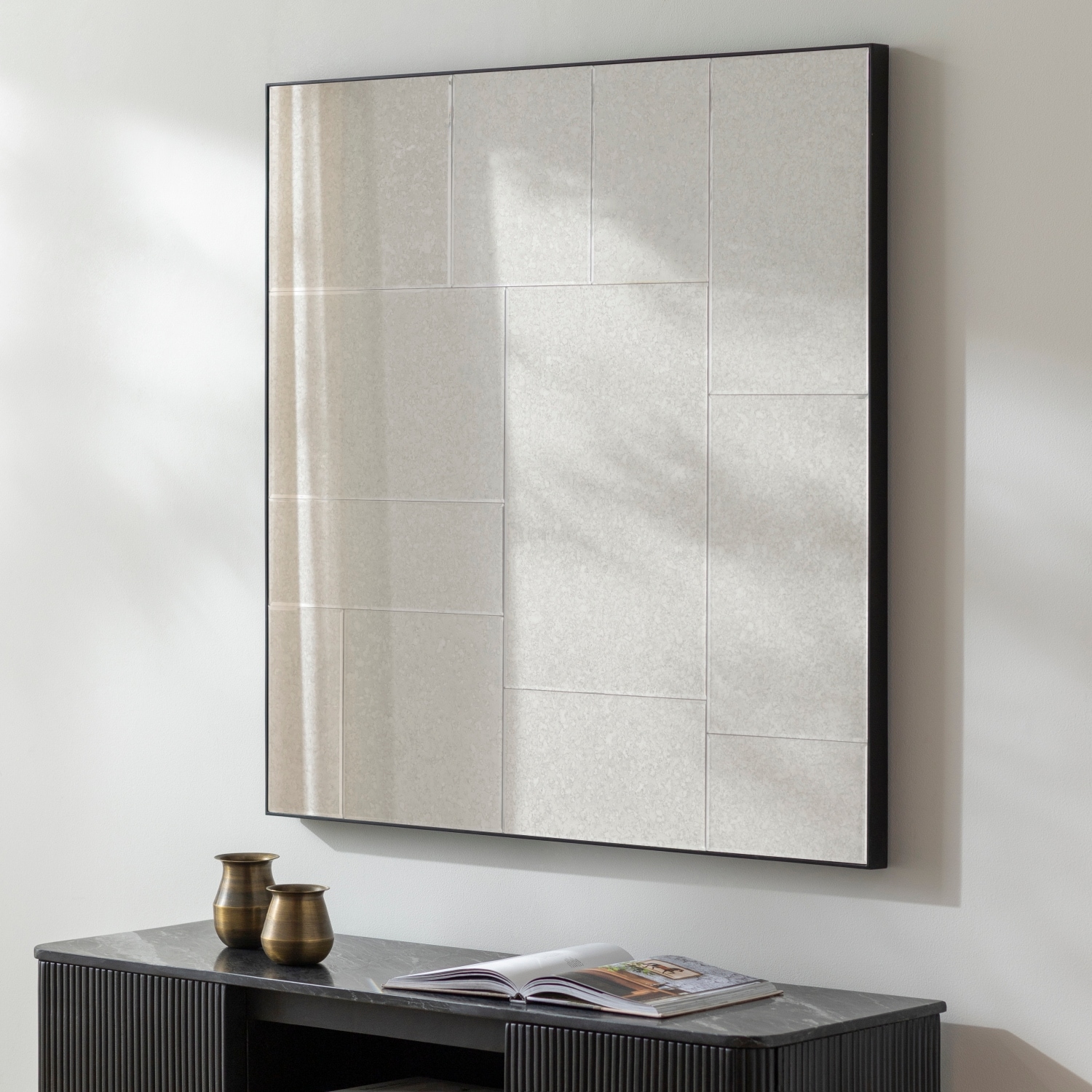 Jayla Antiqued Tile Contemporary Wall Mirror