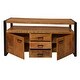 preview thumbnail 4 of 6, 60 Inch 2 Door Mango Wood Media Console TV Stand, 3 Drawers, Brown and Black