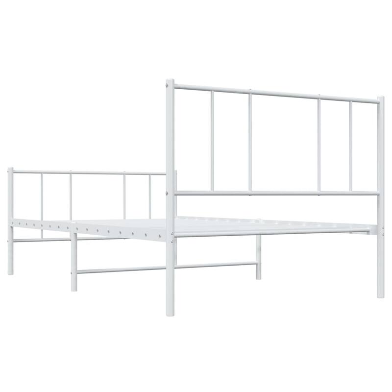 vidaXL Metal Bed Frame with Headboard, No Mattress