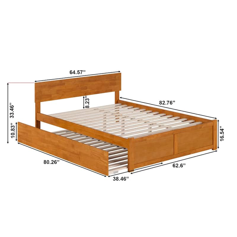 AFI Orlando Platform Bed with Footboard & Twin XL Trundle