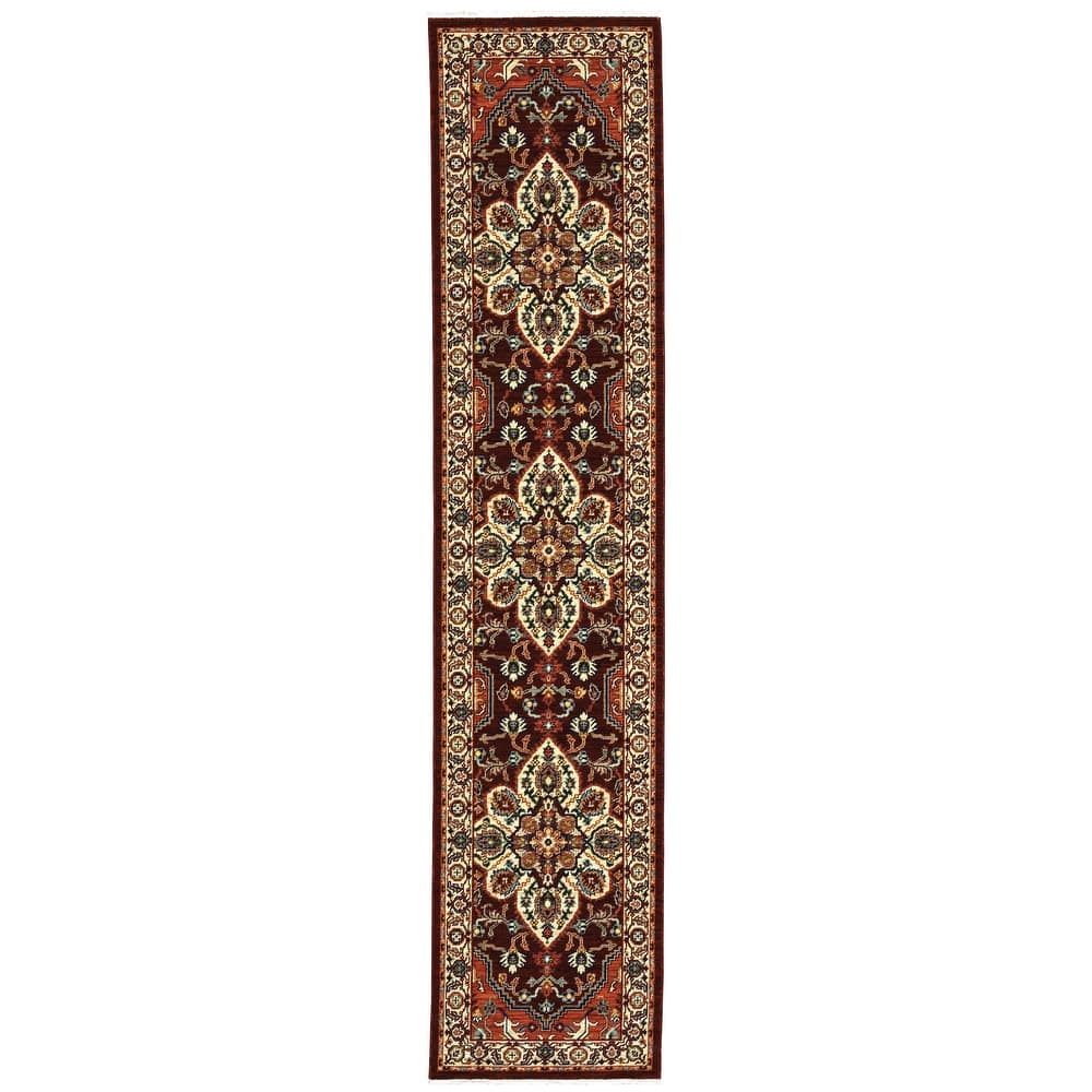 Style Haven Leander Star Medallion Fringed Wool Blend Area Rug