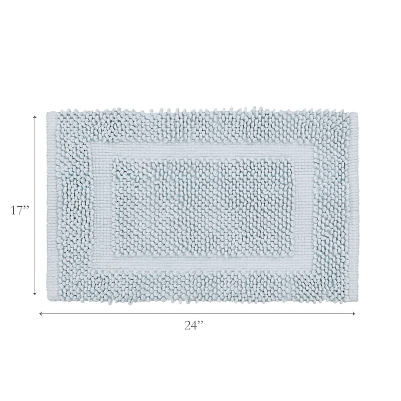 Sophie Border Ultra-plush Chenille Non-Slip Cotton Bath Mat