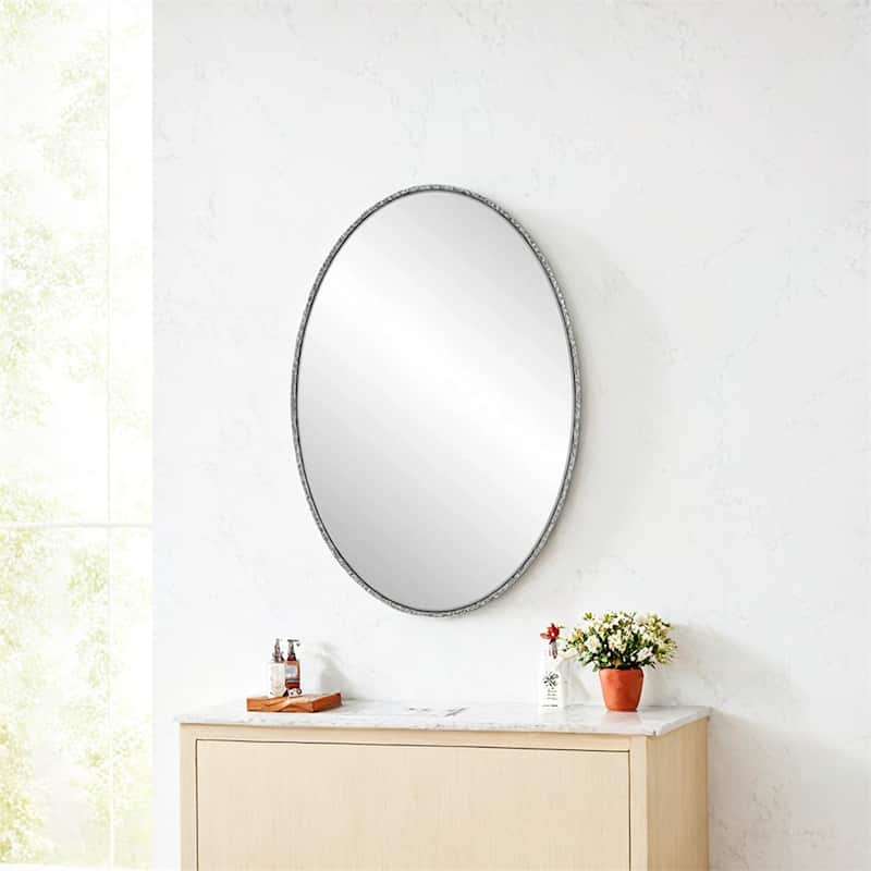 Iron Art Oval Retro Mirror, Antique Effect,Wall Hanging