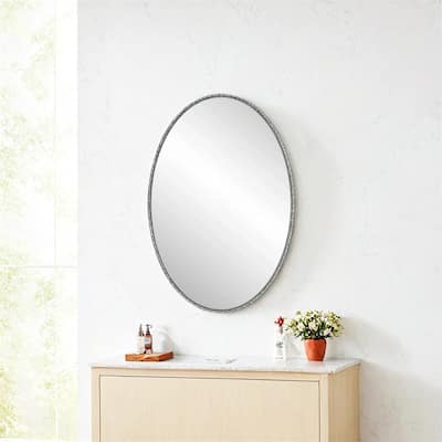 Iron Art Oval Retro Mirror, Antique Effect,Wall Hanging